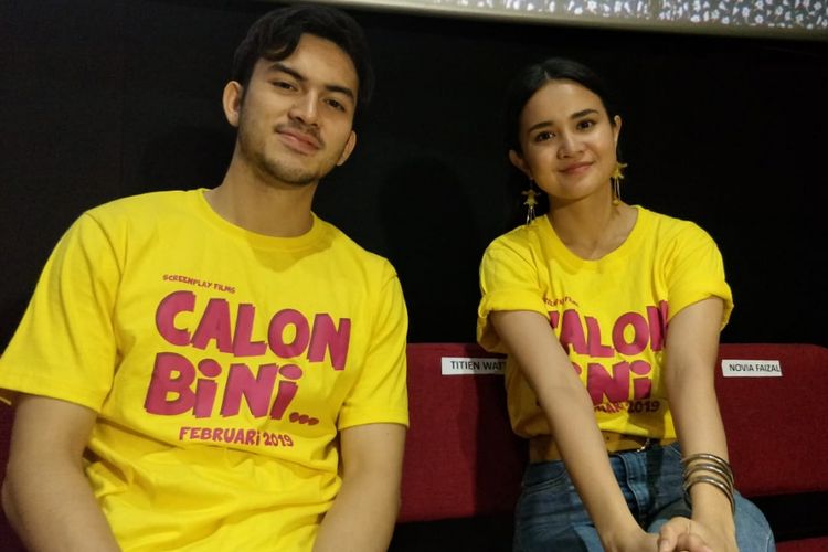 Rizky Nazar dan Michelle Ziudith saat jumpa pers peluncuran poster dan teaser film Calon Bini di CGV FX Sudirman, Jakarta Pusat, Kamis (13/12/2018).