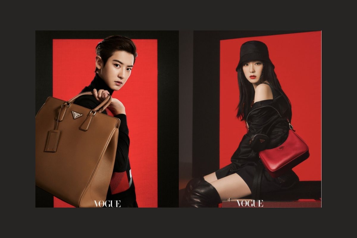 Chanyeol EXO dan Irene Red Velvet ditunjuk sebagai duta Prada.