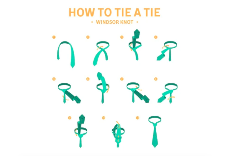 Cara memakai dasi dengan simpul windsor knot
