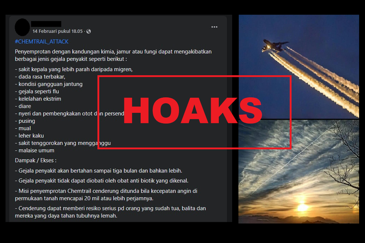 Hoaks, chemtrail menyebabkan berbagai penyakit