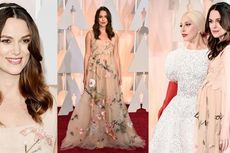 Gaun Bunga dan Tulisan Keira Knightley di Oscar 2015