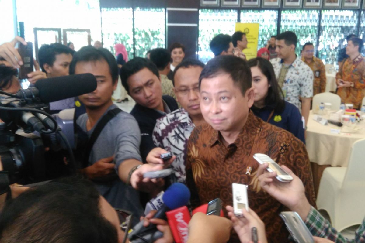 Menteri Energi dan Sumber Daya Mineral Ignasius Jonan di Jakarta, Rabu (22/3/2017).