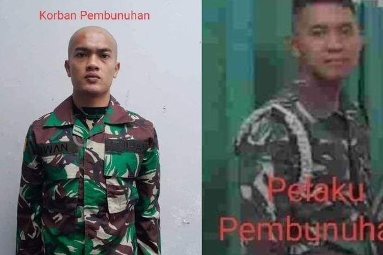 Kolase foto mendiang Iwan Sutrisman Telaumbanua dan terduga pelaku Serdan Adan Aryan Marsal 

