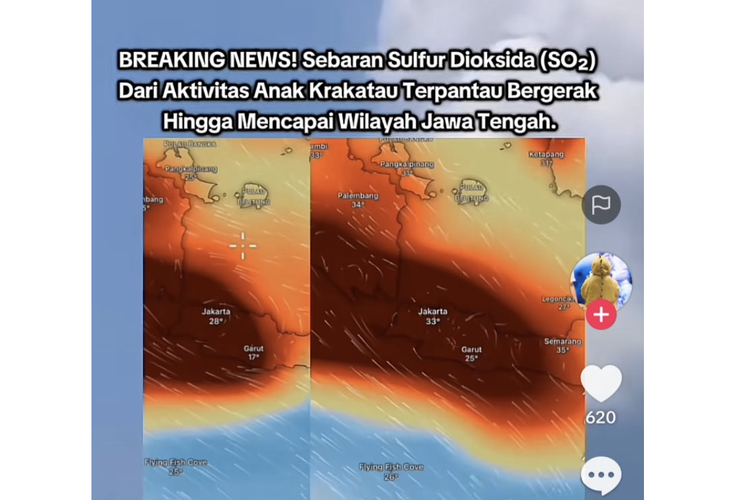 Gas SO2 Anak Krakatau Disebut Kepung Jabodetabek hingga Jawa Tengah, Ini Kata BMKG dan Badan Geologi
