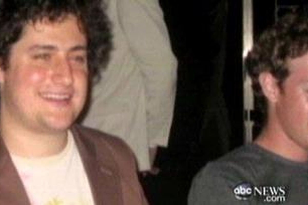 Mr Green (left) decided to stay in school and not become one of the founders of Facebook with Mr Zuckerberg (right)  