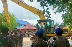 Bangunan Ilegal di Kawasan RTH Kota Kendari Dibongkar Paksa