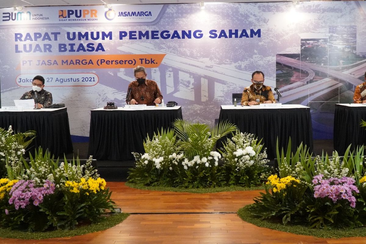 Rapat Umum Pemegang Saham Luar Biasa (RUPSLB) PT Jasa Marga (Persero) Tbk, Jumat (27/08/2021).