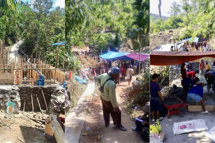 Akses Jalan ke Sekolah dan Masjid Terlalu Curam, Warga Krui Lampung Swadaya Tinggikan Jembatan