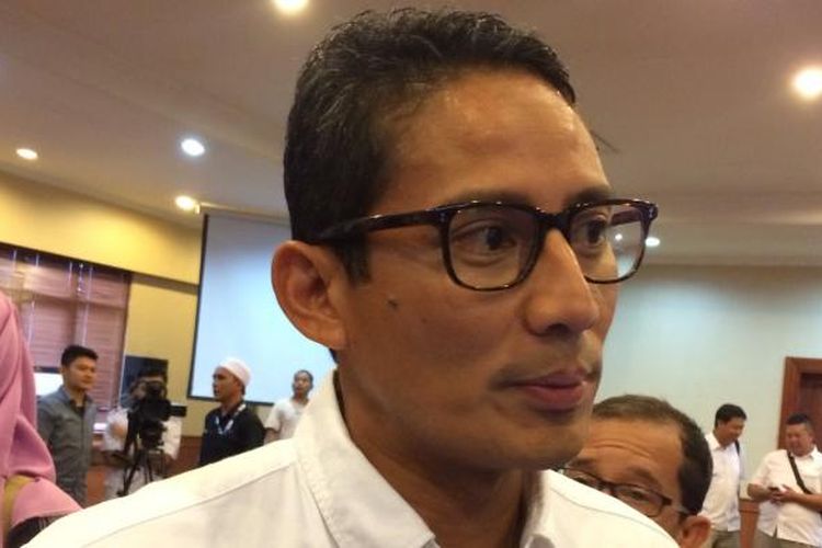 Cawagub DKI Jakarta nomor 2, Sandiaga Uno di DPP Gerindra, Jakarta Selatan, Kamis (16/2/2017).