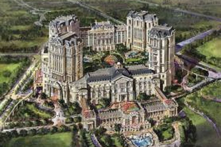 Lisboa Palace, perkawinan campuran langgam arsitektur timur dan barat.