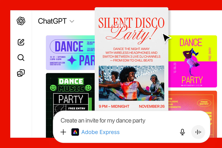 Ilustrasi Adobe Express di ChatGPT.