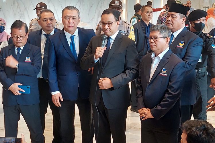 Gubernur DKI Jakarta Anies Baswedan ketika ditemui di Nasdem Tower, Jakarta Pusat, Senin (3/10/2022).