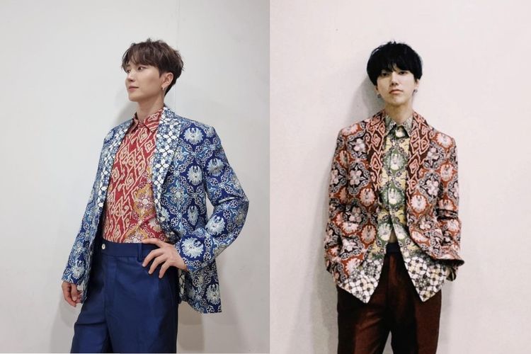 Member Super Junior Leeteuk dan Yesung mengenakan batik dengan motif utama Garuda Kujang Kencana. Motif tersebut dibuat oleh Gubernur Jawa Barat Ridwan Kamil bersama Batik Komar pada 2017.