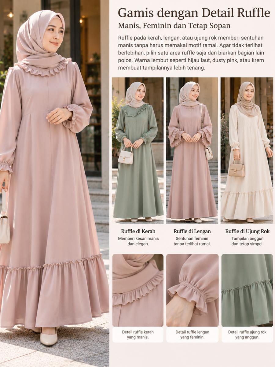 Gamis Ruffle, Memberikan Kesan Feminin