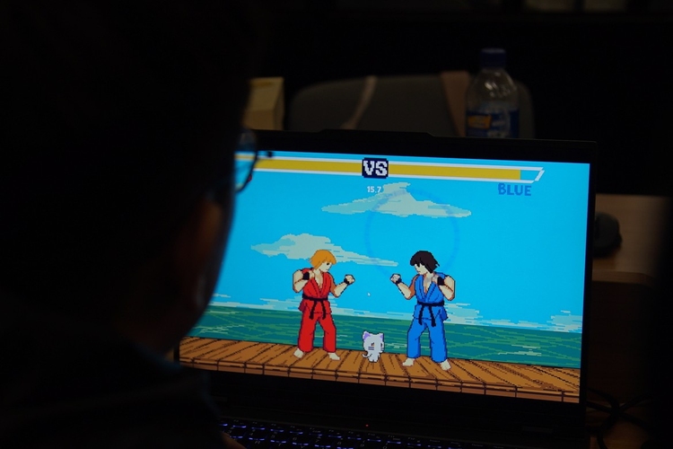 Game karya tim Lelesasa, Let Meow Out! yang dipamerkan di Garena Game Jam 3.