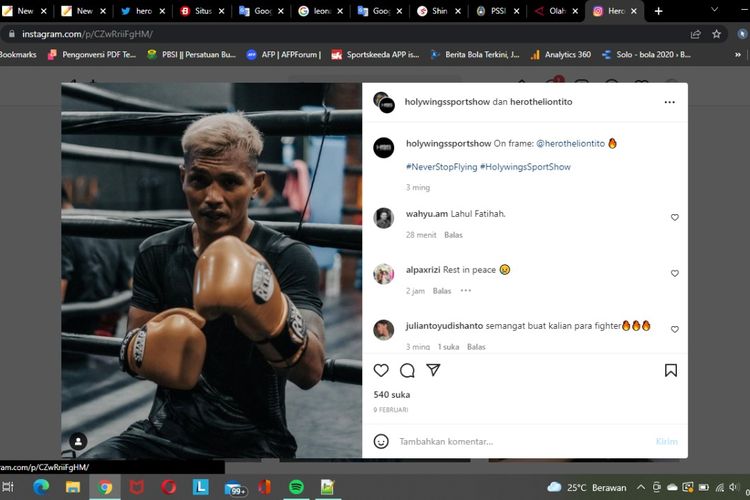 Tangkapan layar unggahan akun Instagram @herotheliontito.