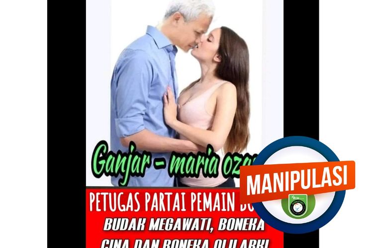 Hoaks, foto manipulasi Ganjar Pranowo bermesaraan dengan Maria Ozawa