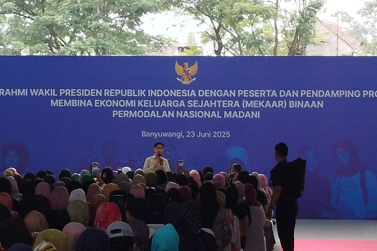 Kunjungan kerja Wakil Presiden Gibran Rakabuming Raka di RTH Maron, Genteng, Banyuwangi, Senin (23/6/2025) 