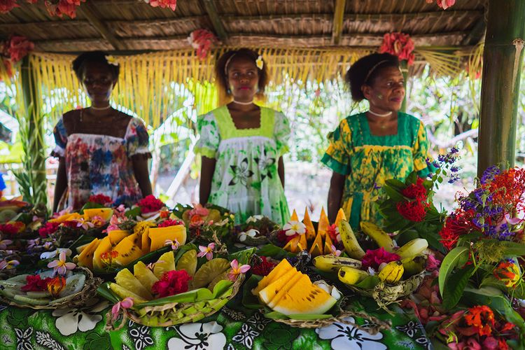 Vanuatu Illustration - Local cuisine prepared by Vanuatu residents for tourists.