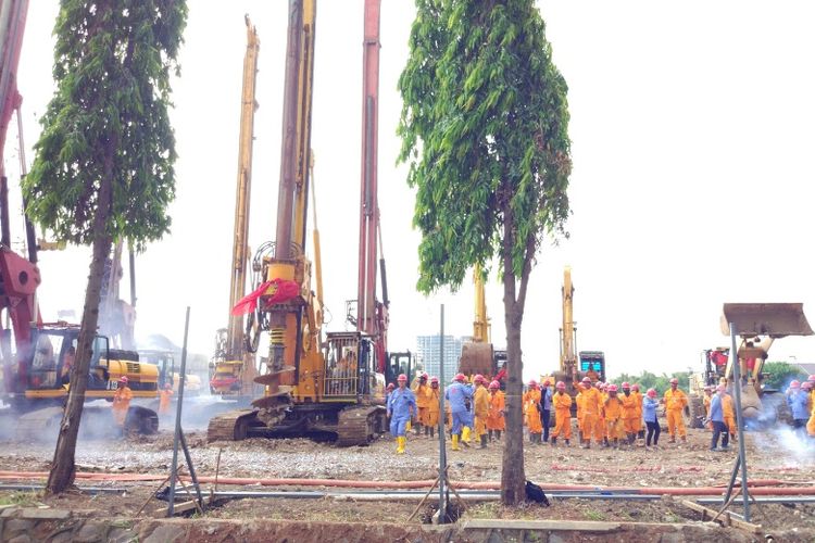 Ground breaking Daan Mogot City, di Jakarta Barat, Sabtu (22/4/2017). 