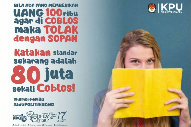 Iklan hoaks KPU Sulsel beredar di media sosial.