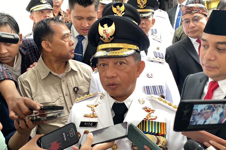 Mendagri, Tito Karnavian di Balai Kota Surabaya, Kamis (25/4/2024).