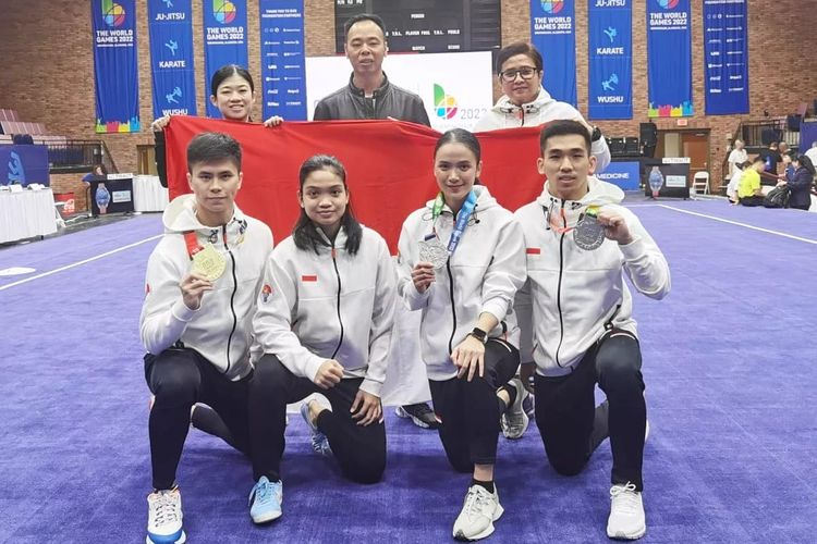Tim Wushu Indonesia memastikan diri finis di peringkat ketiga dalam ajang World Games 2022 di Amerika Serikat, Rabu (13/7/2022).