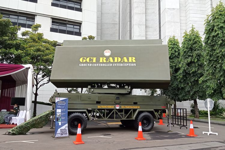 Radar GCI menjadi satu di antara sederet alutsista yang dipamerkan dalam Rapat Pimpinan (Rapim) Kemenhan Tahun 2022 yang berlangsung di Gedung Kemenhan, Jakarta, Kamis (20/1/2022).