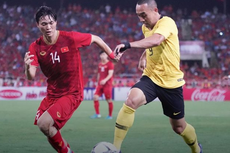 Laga Vietnam vs Malaysia yang berlangsung di Stadion My Dinh, Hanoi, Vietnam, Kamis (10/10/2019).