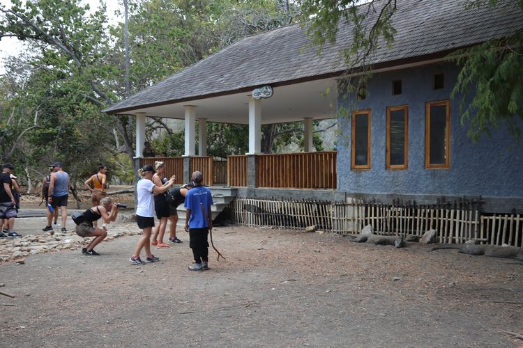 Wiasatawan melihat Komodo di Pulau Rinca