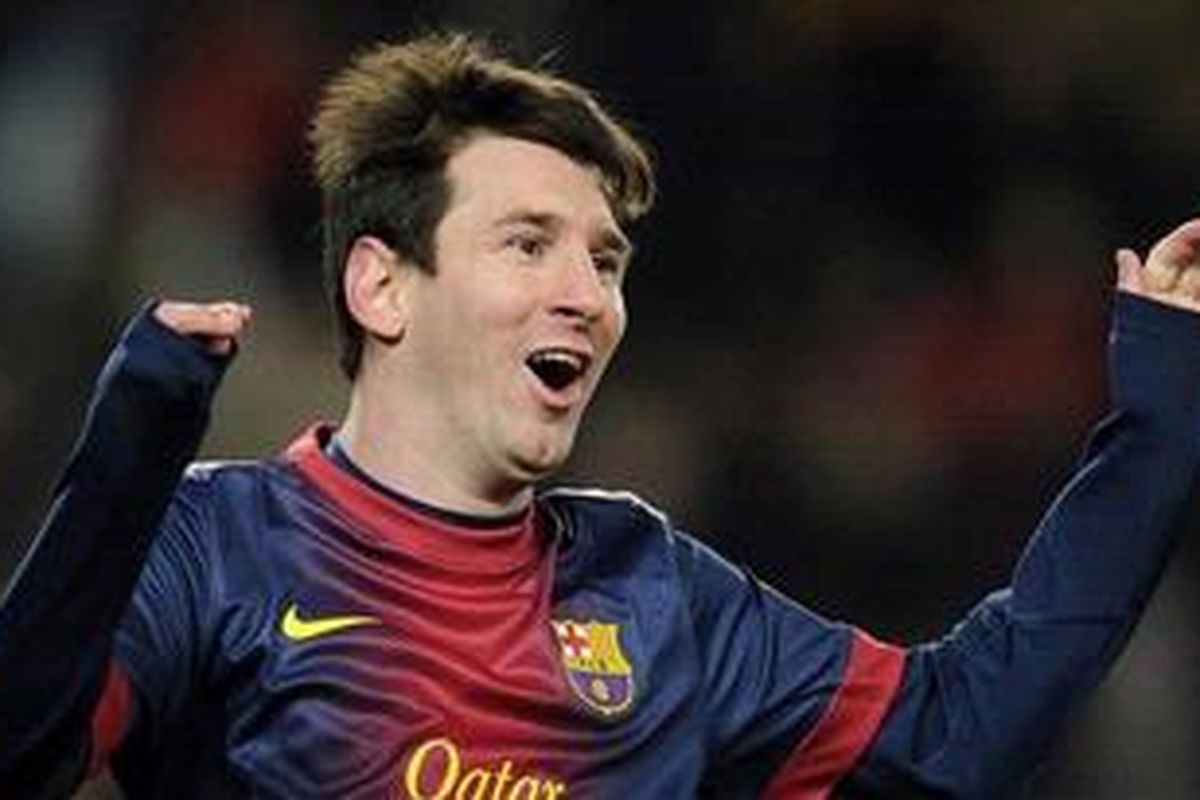 Penyerang Barcelona, Lionel Messi.