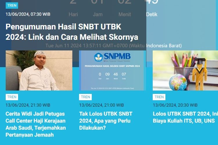 Populer Tren Kamis (13/6/2024): Cara melihat skor UTBK SNBT 2024 | Benarkah bahasa Jawa asli adalah bahasa ngapak?