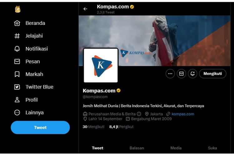 Logo Twitter berganti menjadi anjing Shiba Inu