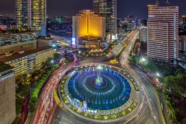 Bundaran Hotel Indonesia, salah satu titik perayaan tahun baru 2024.