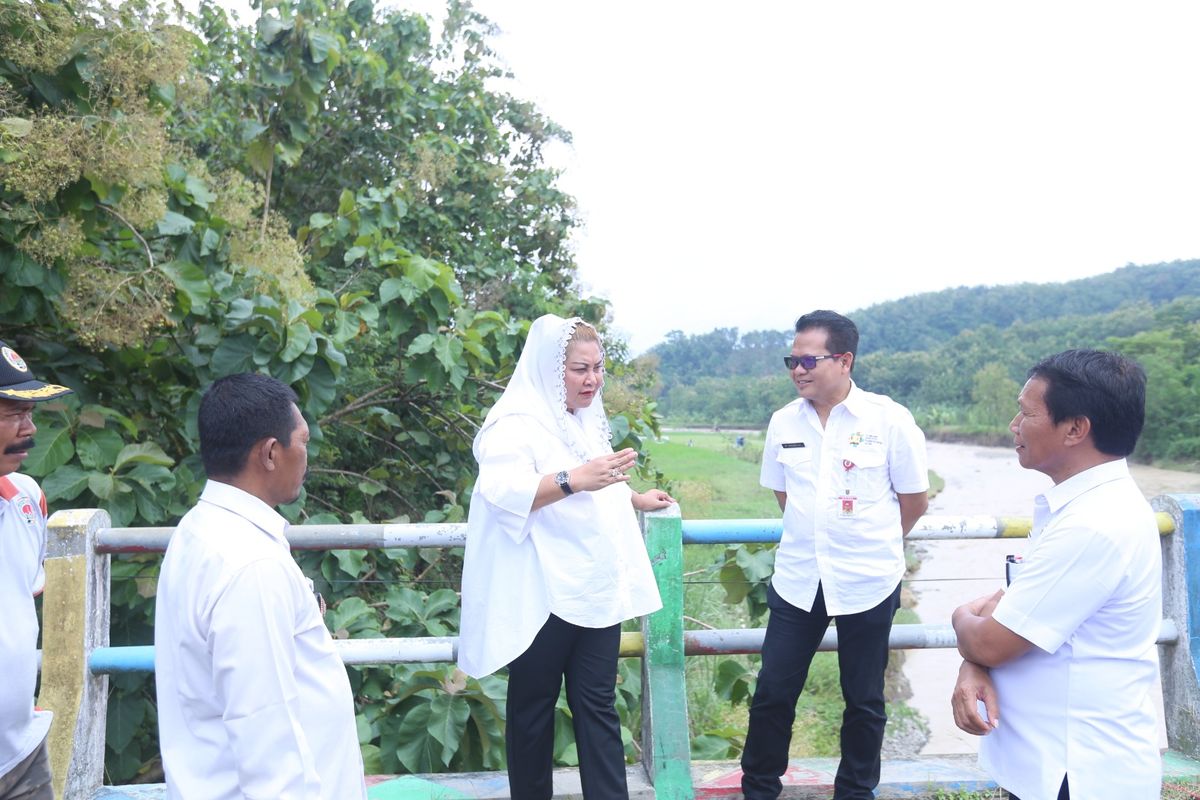 Wali Kota (Walkot) Semarang Hevearita Gunaryanti Rahayu saat meninjau kondisi Sungai Mluweh di Kabupaten Semarang didampingi Sekretaris Daerah (Sekda) Kota Semarang dan kepala organisasi perangkat daerah (OPD) terkait, Rabu (1/2/2023) pagi.
