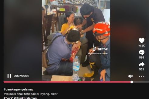 Viral, Video Damkar Selamatkan Anak yang Kepalanya Nyangkut di Loyang Kue, Ini Kronologinya