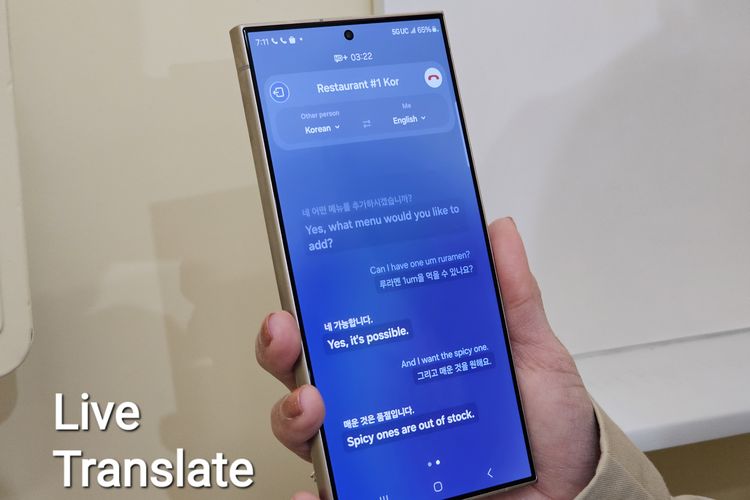 Galaxy AI di Samsung Galaxy S24 Ultra mampu menerjemahkan suara pembuat panggilan maupun penerima dalam sambungan telepon