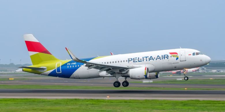Maskapai penerbangan Pelita Air sedang lepas landas 