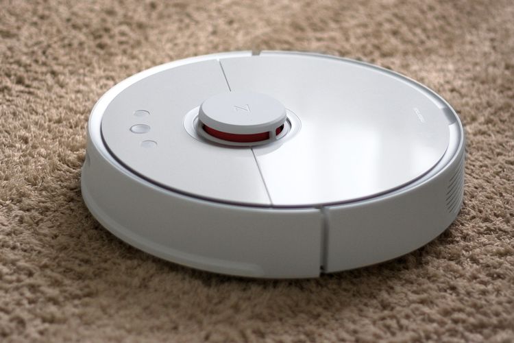 Ilustrasi vacuum cleaner robot. 