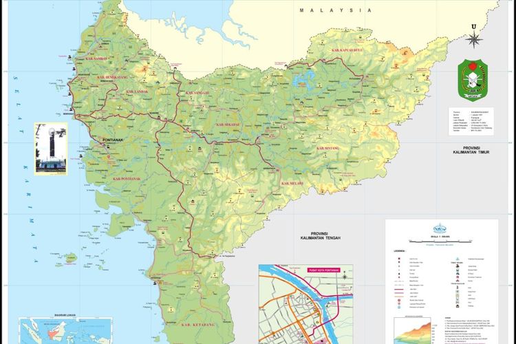 Peta Provinsi Kalimantan Barat.