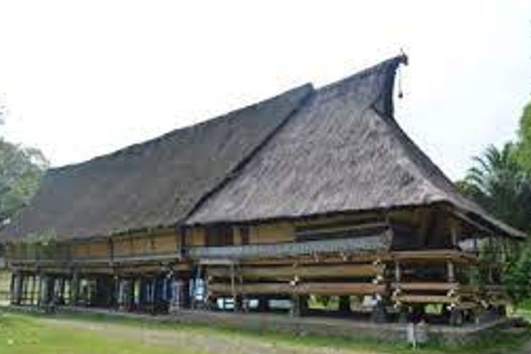Ilustrasi rumah adat Sumatera Utara.
