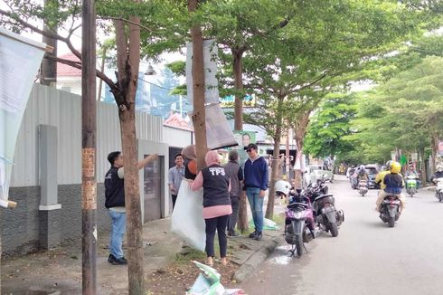Masa Tenang, APK Pemilu di Makassar Mulai Ditertibkan