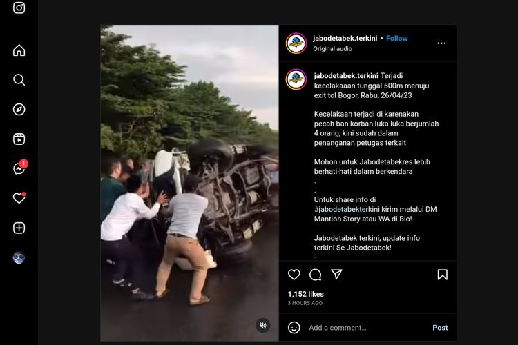 Viral video mobil mengalami kecelakaan di jalan tol karena pecah ban