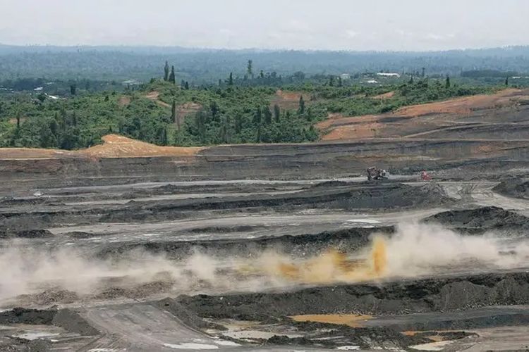 Area tambang batu bara yang dikelola oleh PT KPC di Kalimantan Timur.