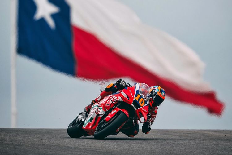 Luca Marini saat berlaga pada MotoGP Amerika 2025
