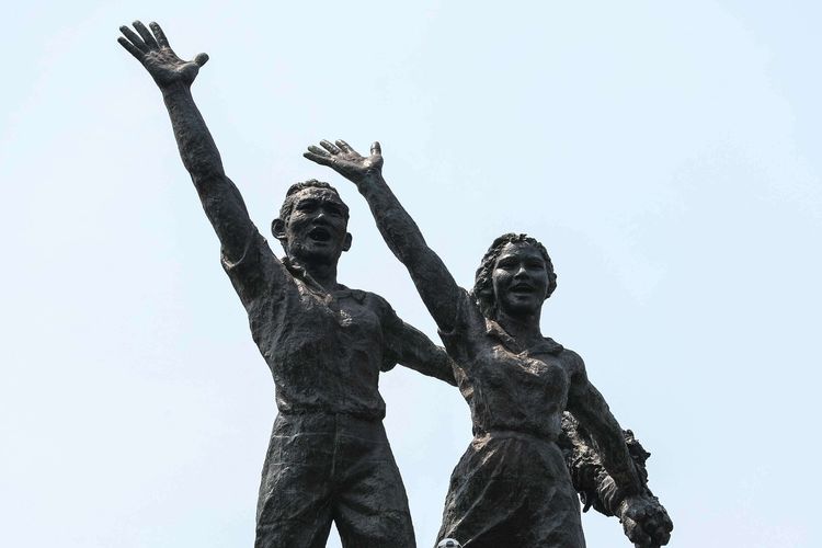 Monumen Selamat Datang atau patung Bundaran Hotel Indonesia, Jakarta Pusat, Rabu (23/10/2019).