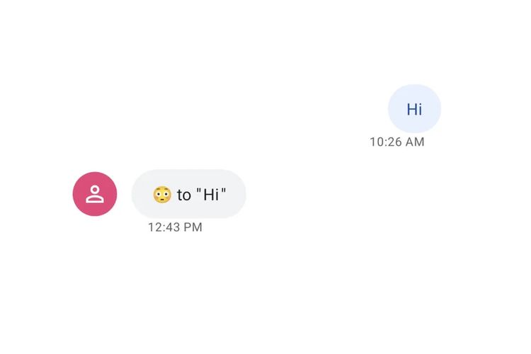 Ilustrasi emoji reactions di aplikasi Google Messages