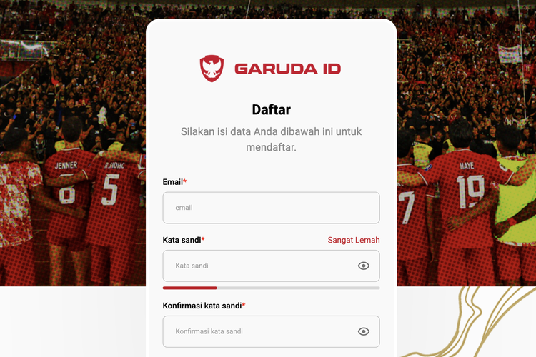 Cara Daftar Garuda ID untuk Beli Tiket Indonesia vs China, Klik garuda-id.pssi.org