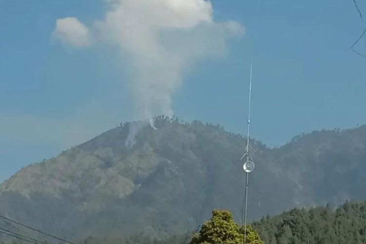 Lokasi kebakaran hutan di Lereng Gunung Wilis, Selasa (29/8/2023)