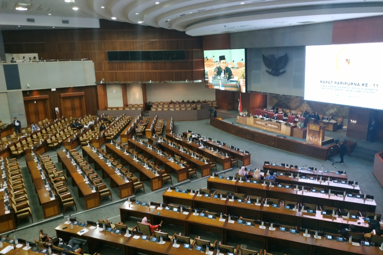 DPR RI menggelar rapat paripurna ke-11 masa persidangan I Tahun 2019-2020 di Kompleks Parlemen, Senayan, Jakarta, Kamis (26/9/2019).